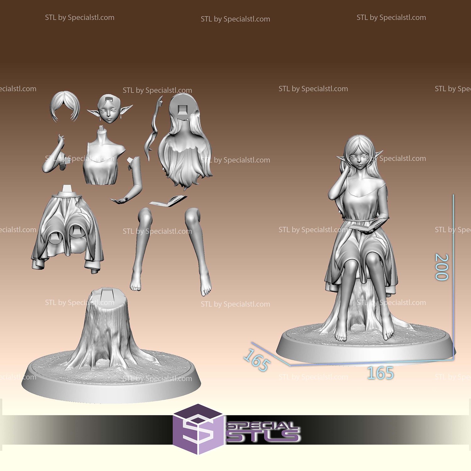 Frieren White Dress 3D Printer Files STL Model — view 5