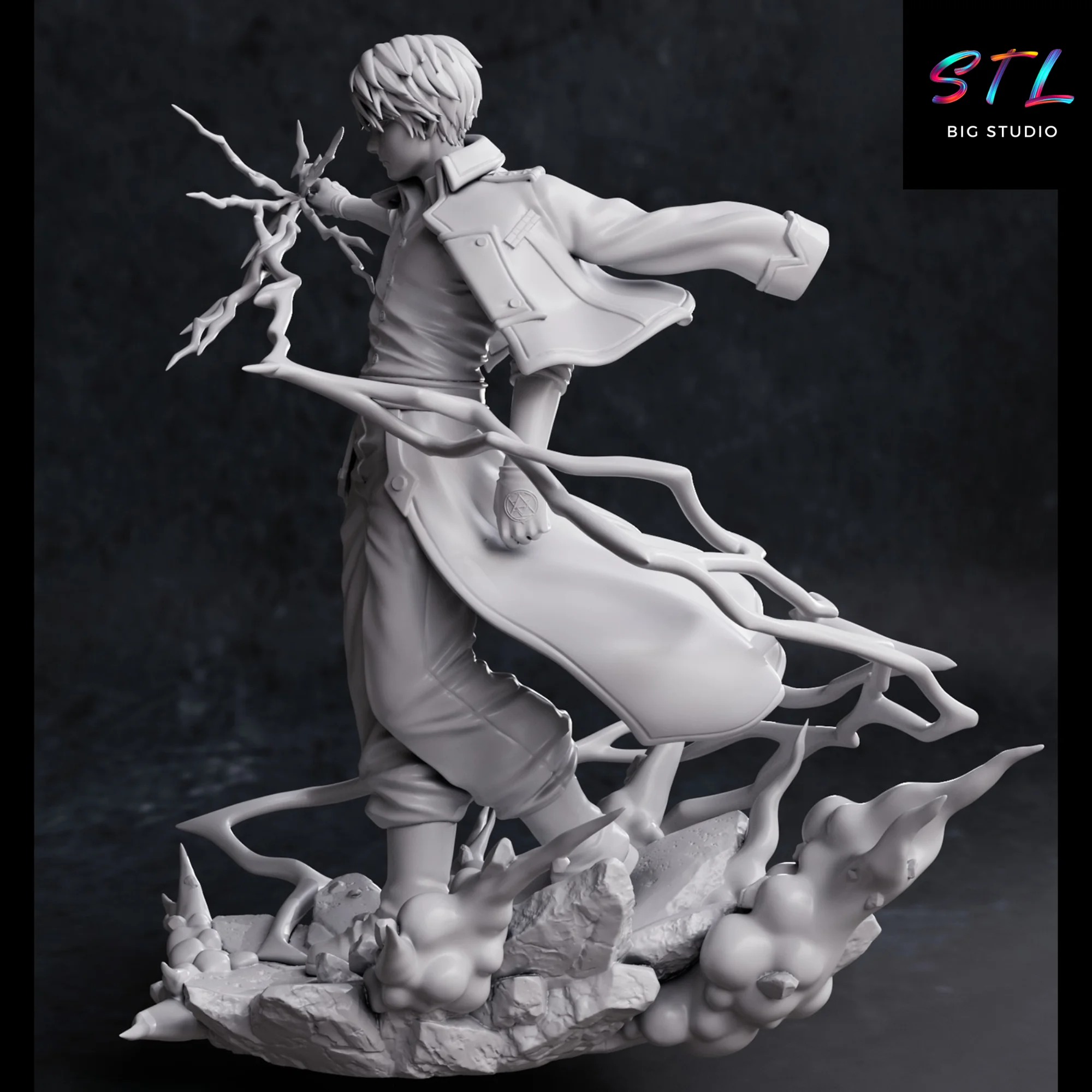 Roy Mustang STL | Fullmetal Alchemist | 3D Printable Figure Model — view 3