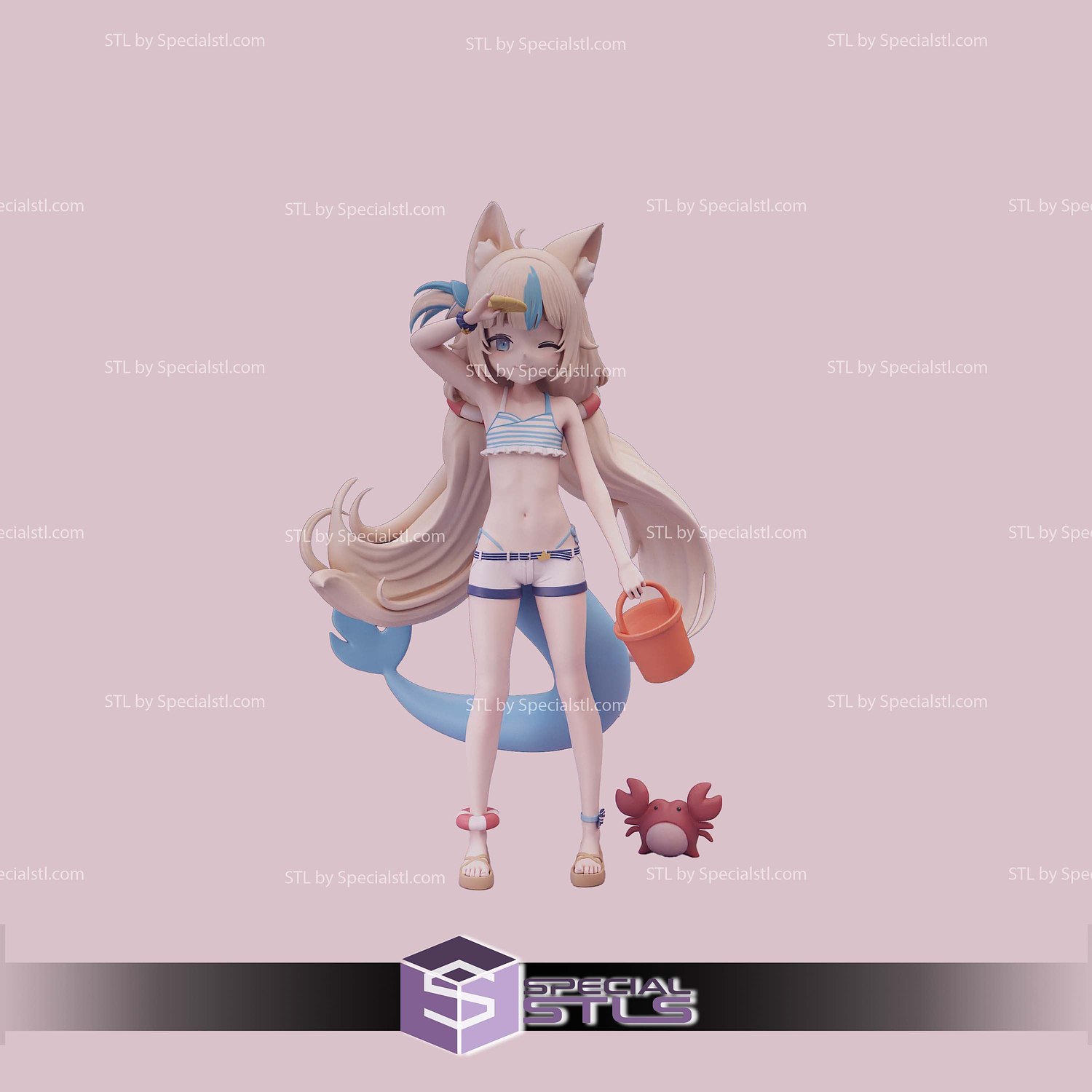 Hololive Sameko Saba Digital STL Files 3D Model — view 2