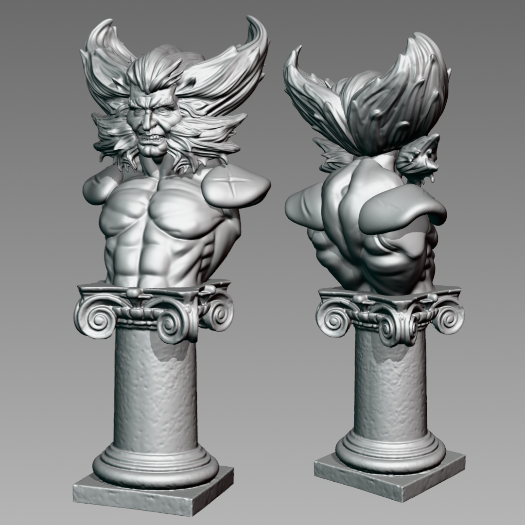 Wolverine Bust 3D STL Model