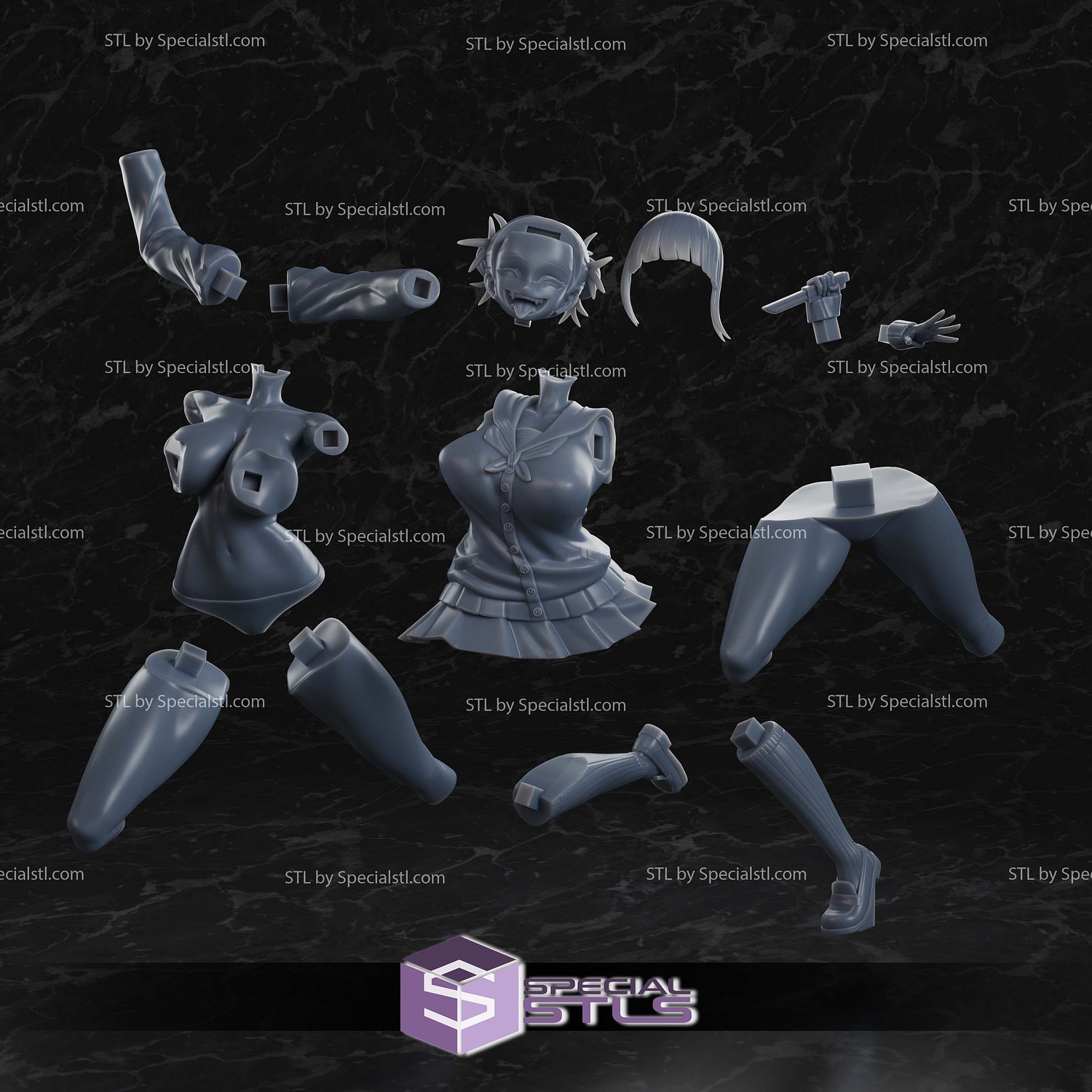 Toga Himiko Blood Sculptures 3D Printing STL Model — view 2