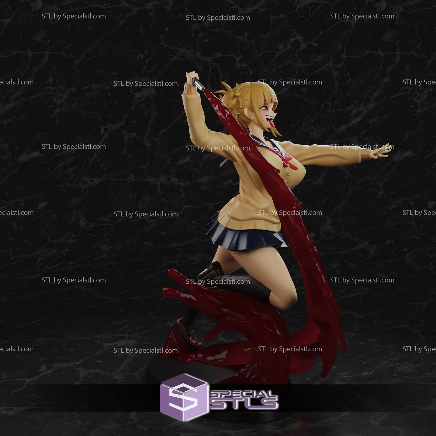 Toga Himiko Blood Sculptures 3D Printing STL Model — view 3