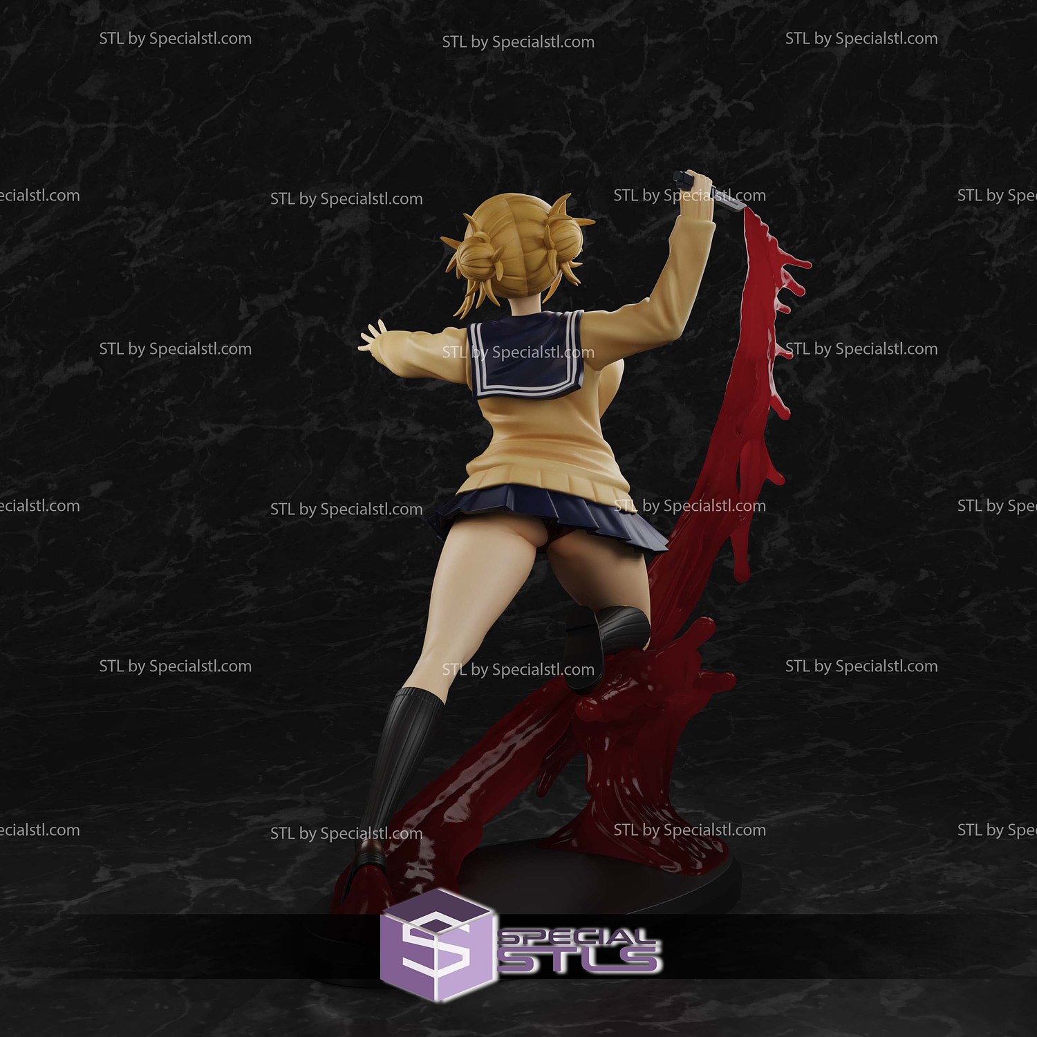 Toga Himiko Blood Sculptures 3D Printing STL Model — view 4