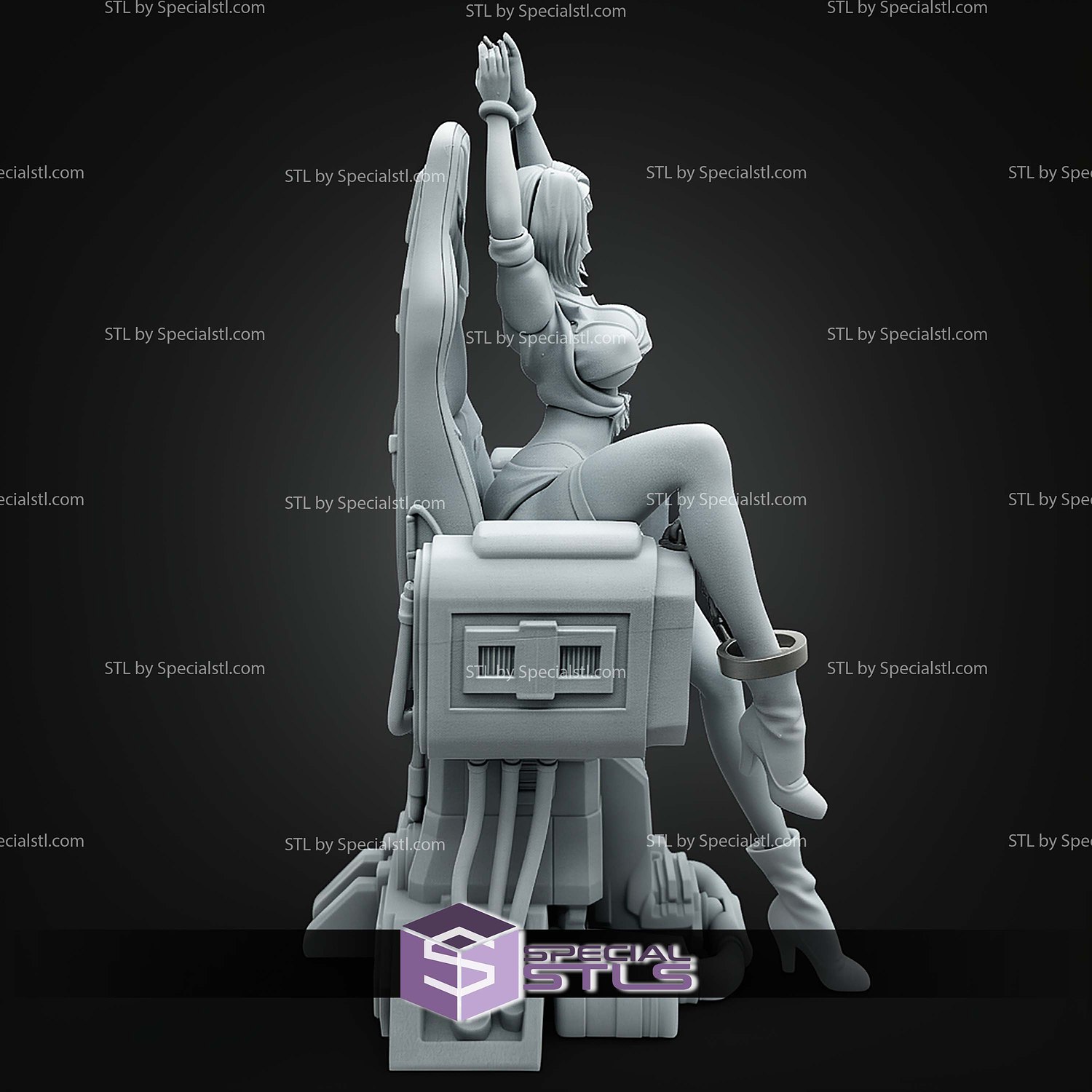 Faye Valentine Cowboy Bebop On Chair 240mm STL Files 3D Model — view 7