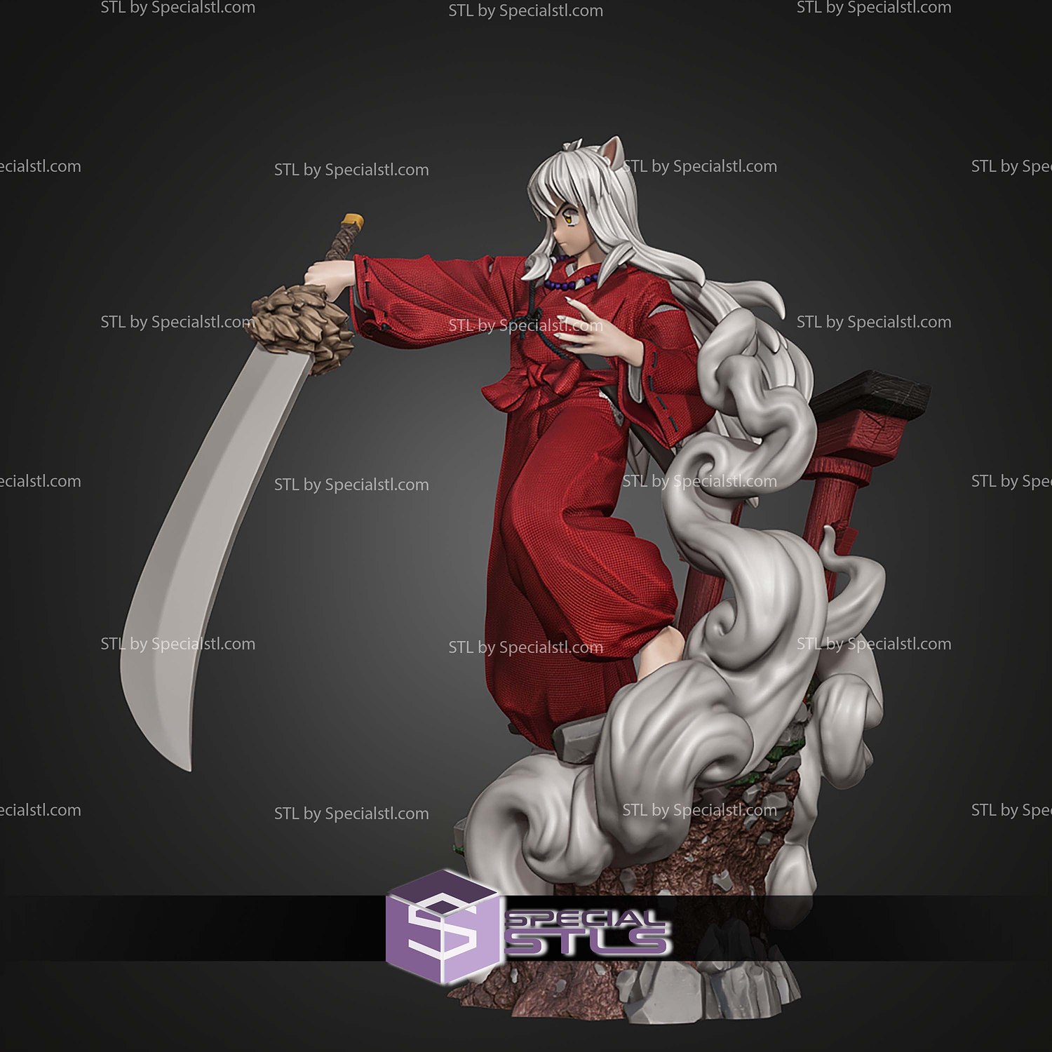Inuyasha And Sword 218mm STL Files 3D Model — view 3