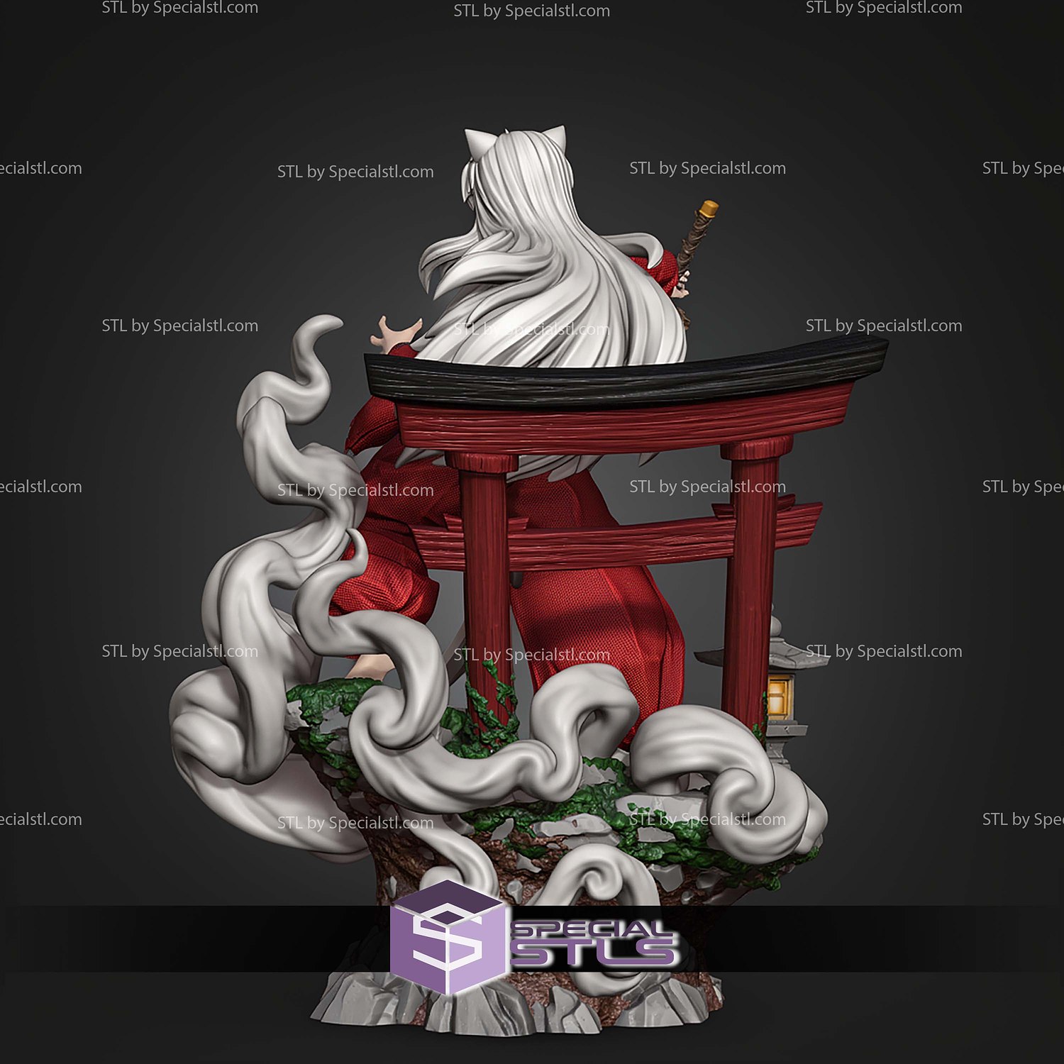 Inuyasha And Sword 218mm STL Files 3D Model — view 4