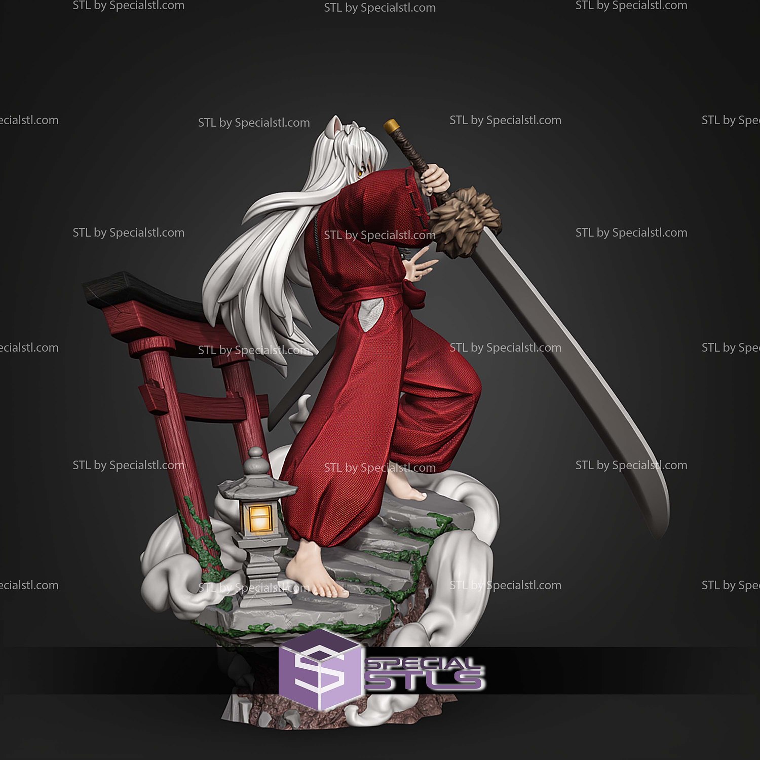 Inuyasha And Sword 218mm STL Files 3D Model — view 5