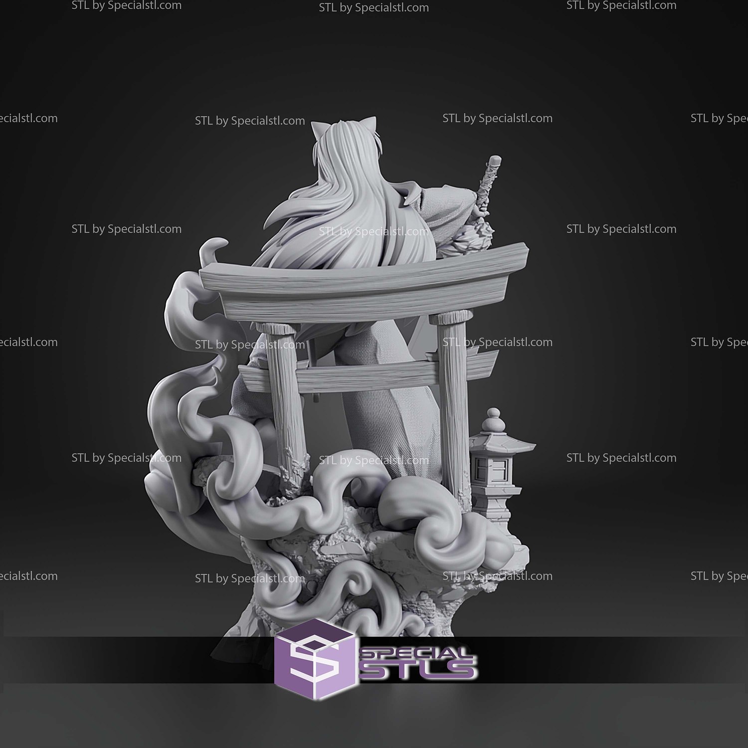 Inuyasha And Sword 218mm STL Files 3D Model — view 6