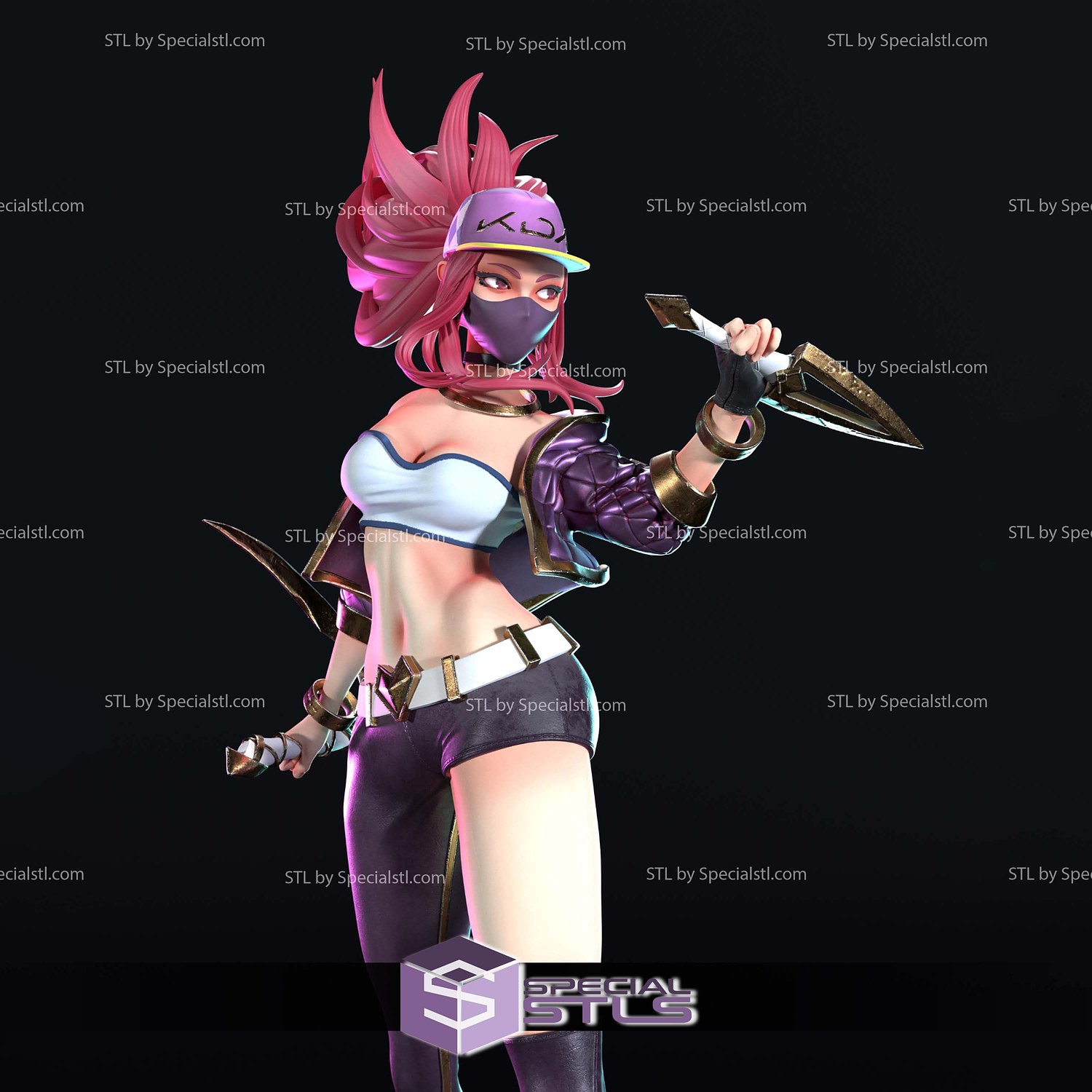 KDA Akali League Of Legends 3D Printer Files STL Model — view 2