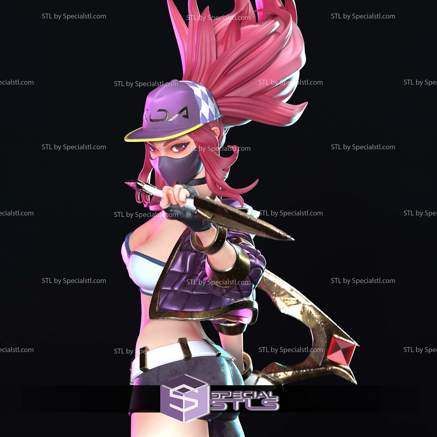 KDA Akali League Of Legends 3D Printer Files STL Model — view 4