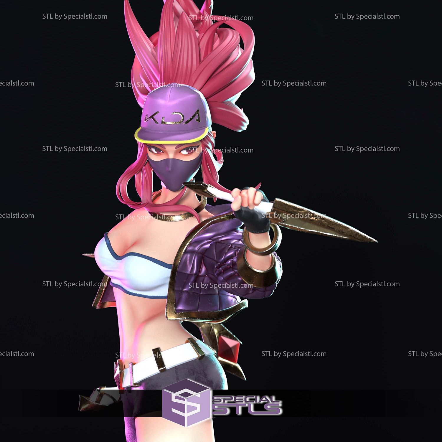 KDA Akali League Of Legends 3D Printer Files STL Model — view 5
