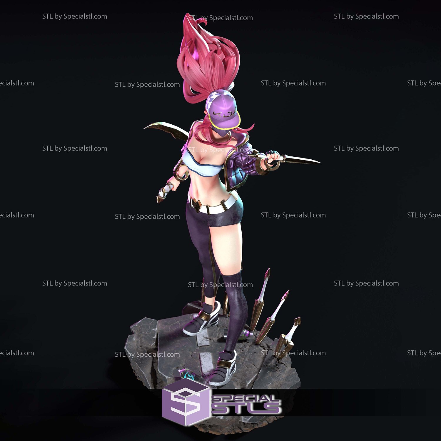 KDA Akali League Of Legends 3D Printer Files STL Model — view 6