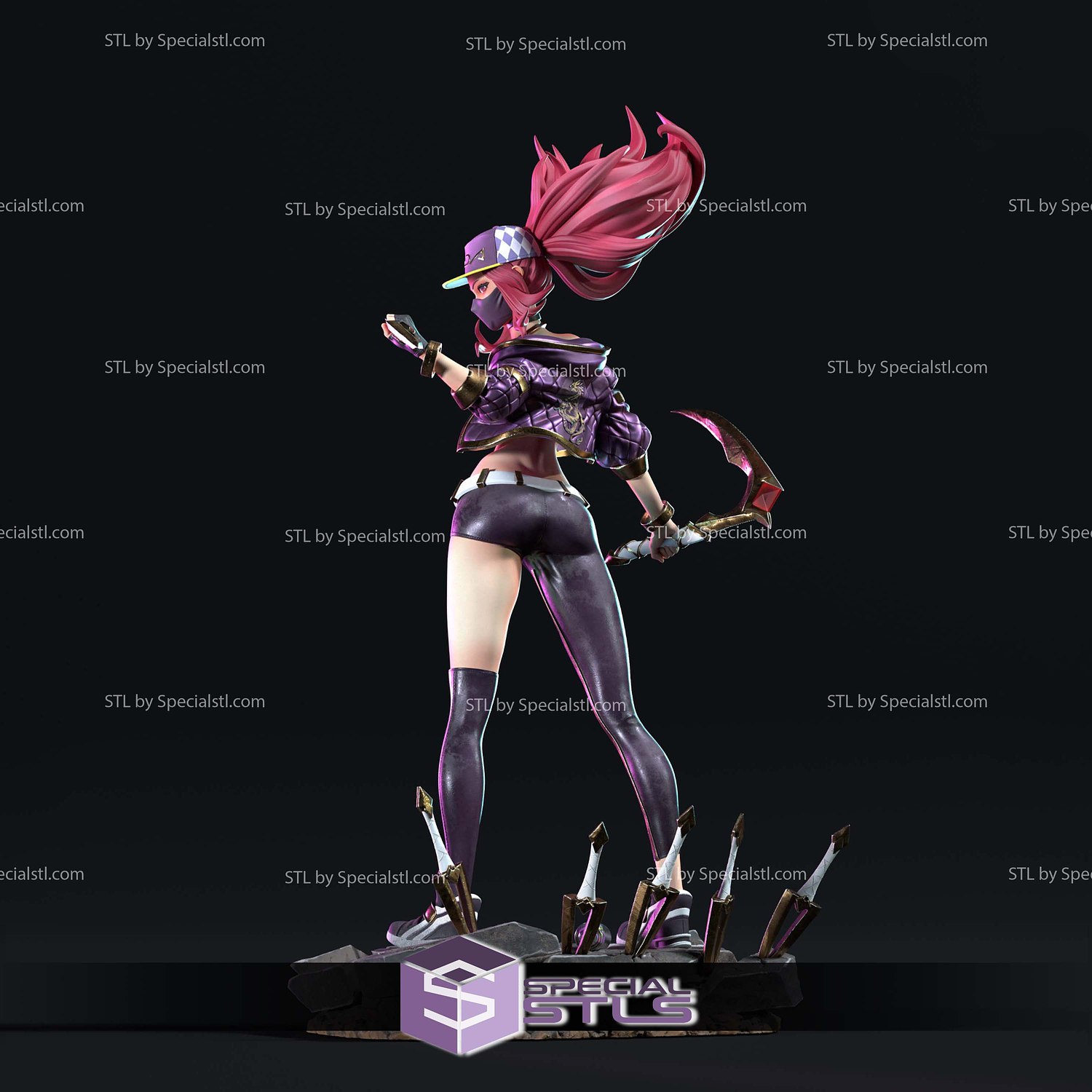 KDA Akali League Of Legends 3D Printer Files STL Model — view 7