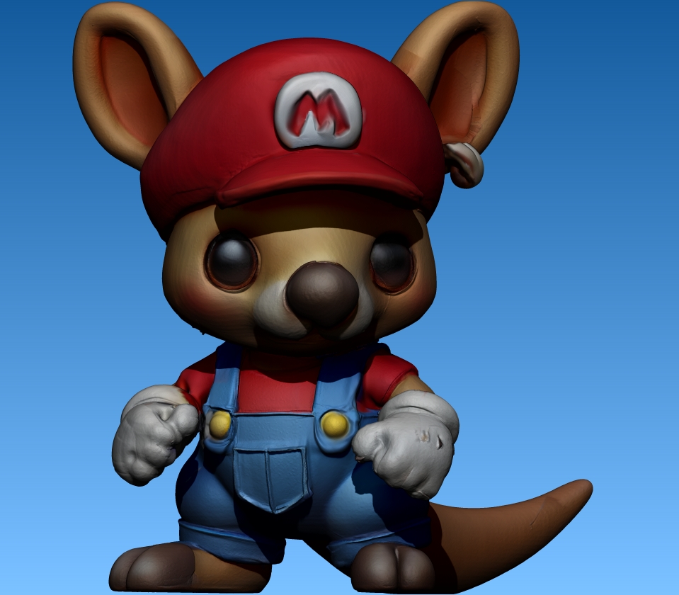 Kangaroo in Famous Plumber Costume - Cute Costumed Critter - FREE For Personal Use 3D STL Model