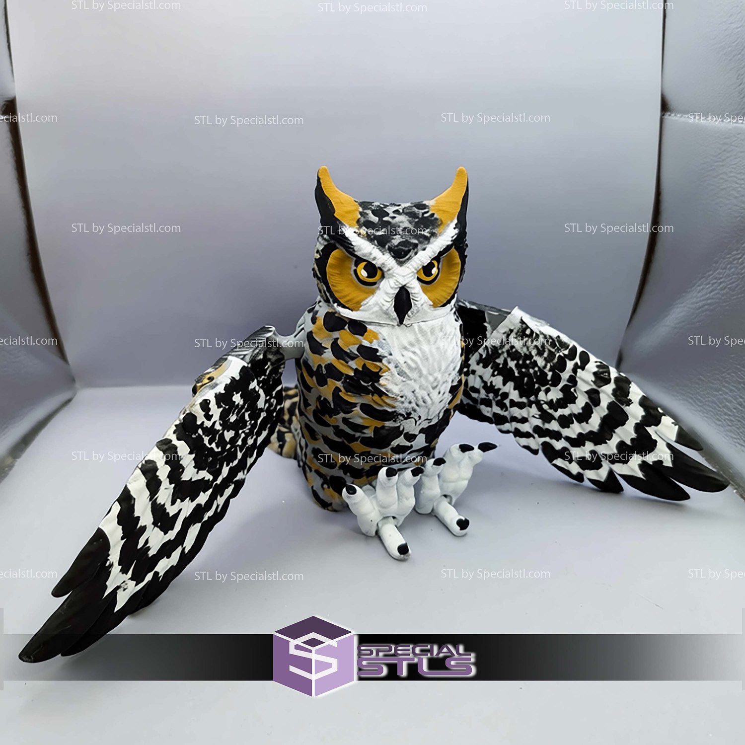 Super Basic STL Flexi Great Horned Owl 3D Model — view 5
