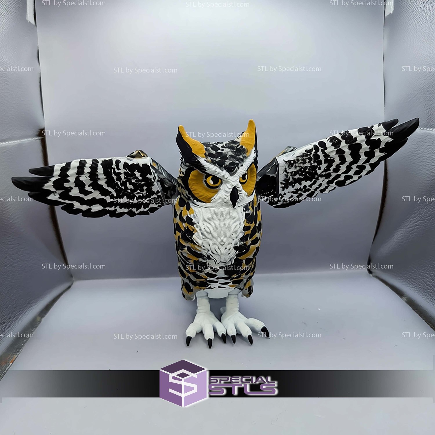 Super Basic STL Flexi Great Horned Owl 3D Model — view 7