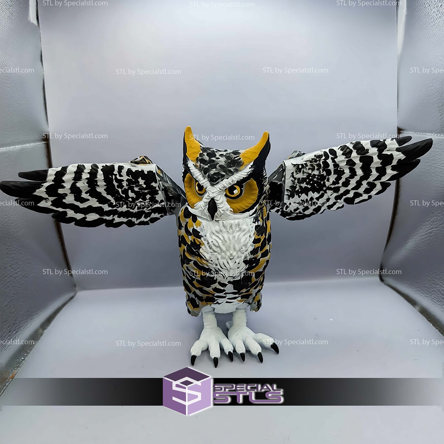 Super Basic STL Flexi Great Horned Owl 3D Model — view 8