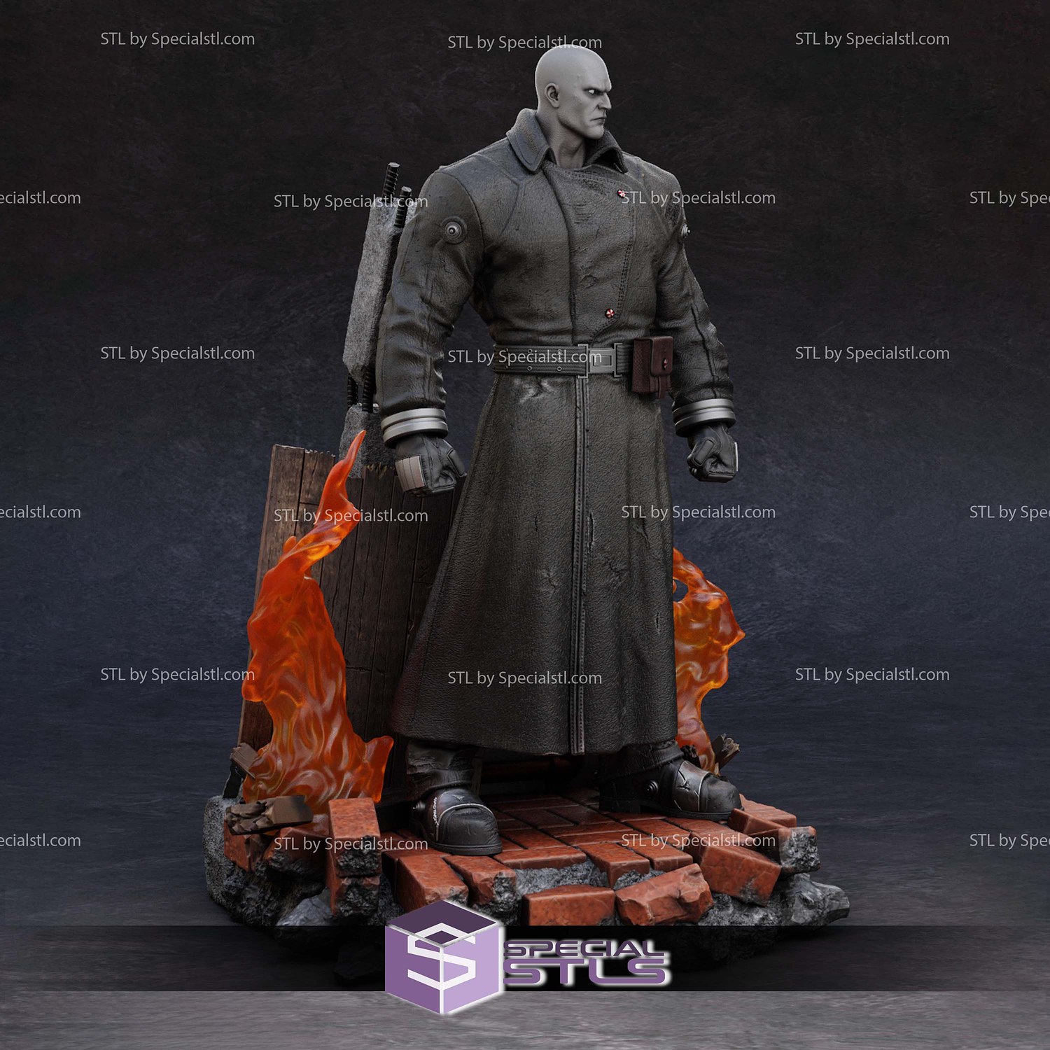 Mr X Resident Evil STL Files 3D Model — view 2