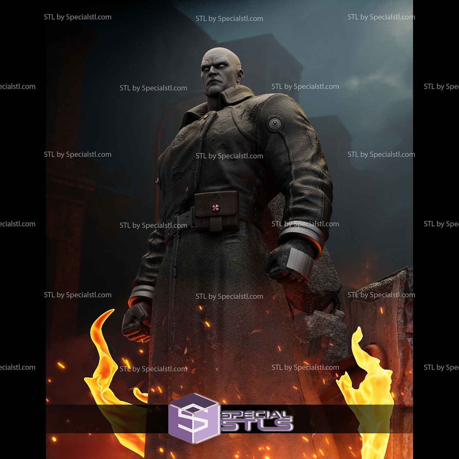 Mr X Resident Evil STL Files 3D Model — view 6
