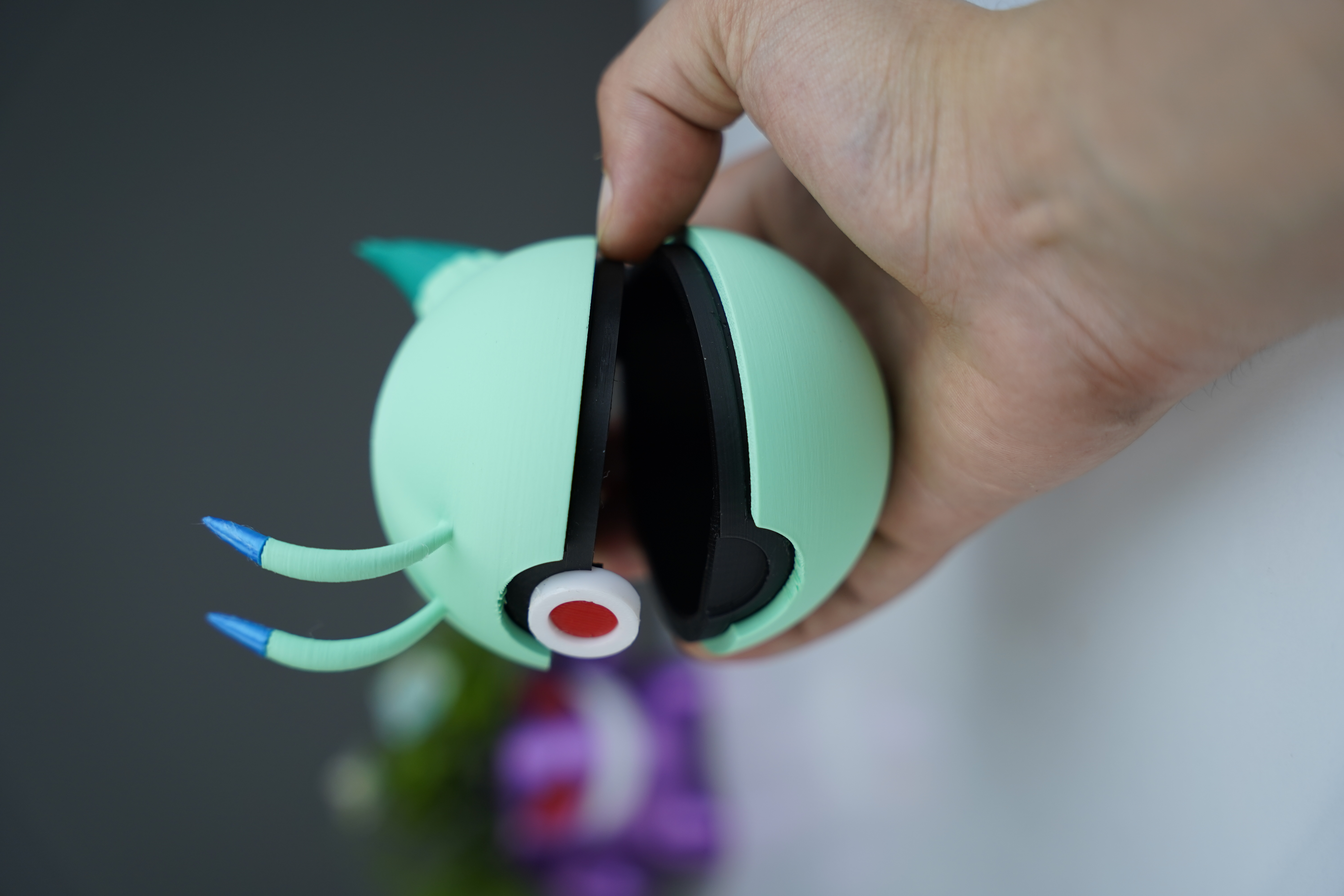 Hinged Celebi Pokeball - Multipart 3D STL Model — view 5