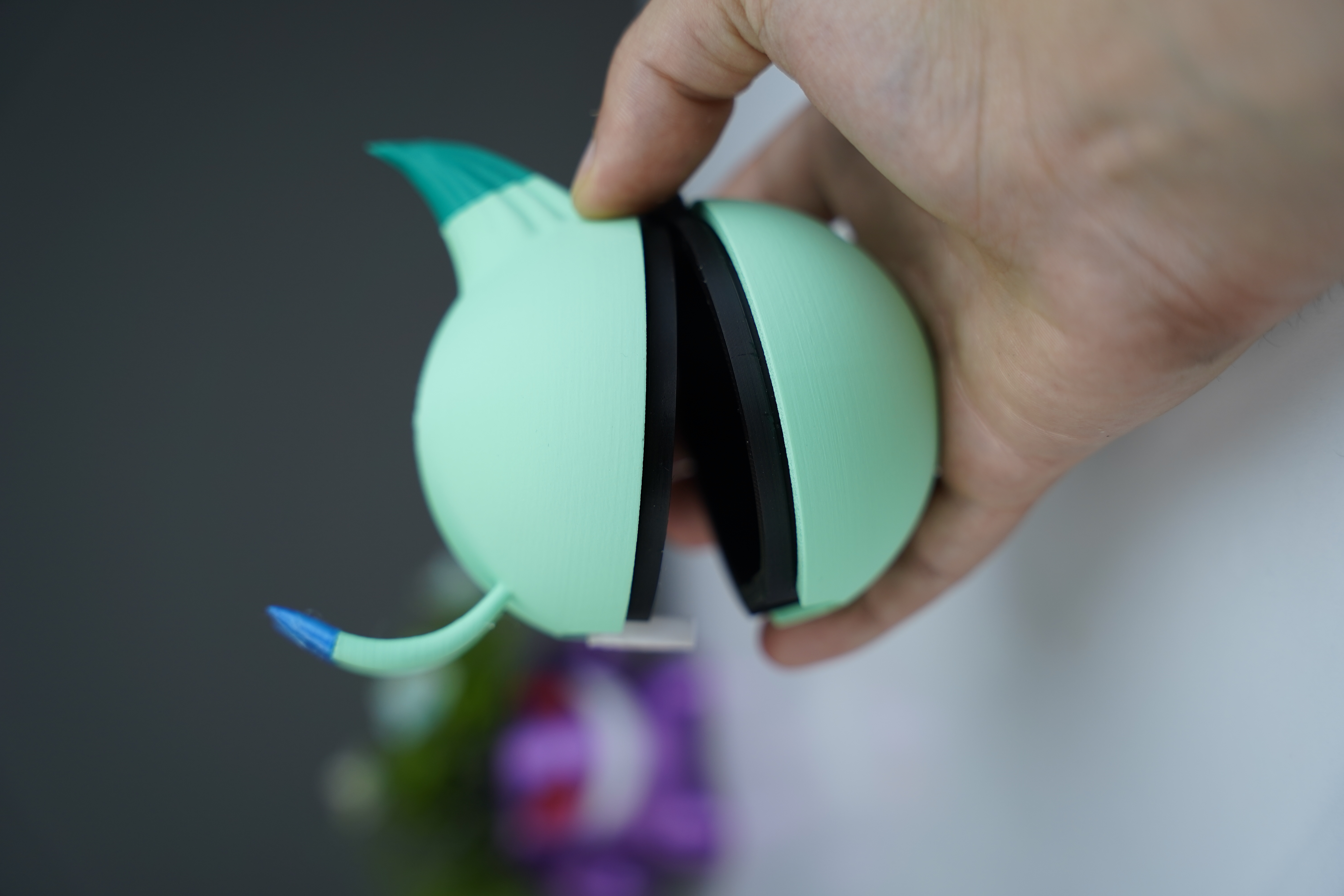 Hinged Celebi Pokeball - Multipart 3D STL Model — view 6