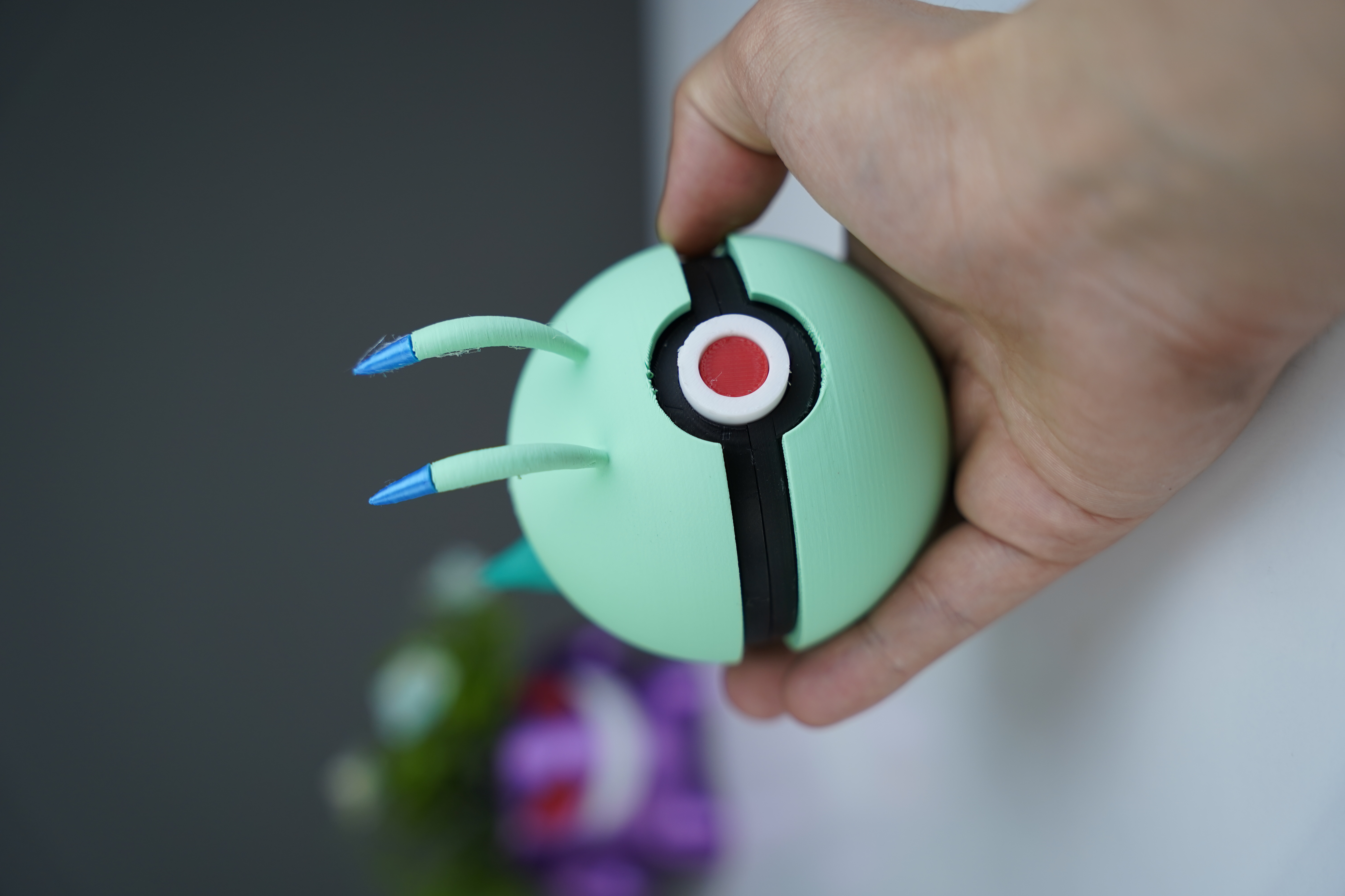 Hinged Celebi Pokeball - Multipart 3D STL Model — view 7