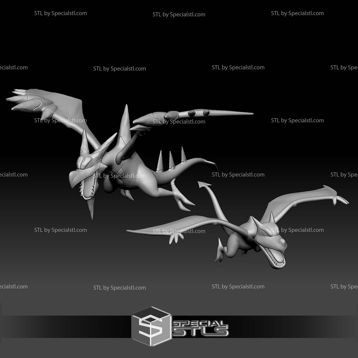 Pokemon STL Collection Aerodactyl Mega Evolution 3D Model — view 2