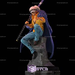 Trafalgar Law on Rock STL Printer Files 3D Model — view 1