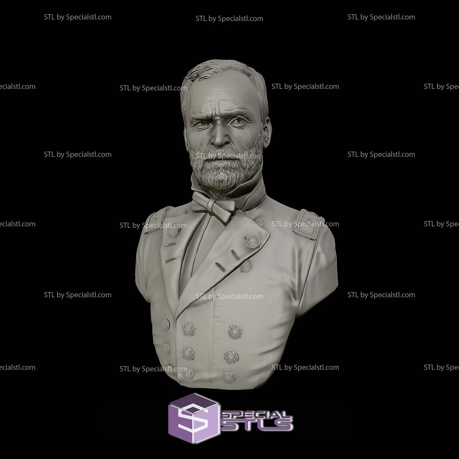 General William Tecumseh Sherman Bust 3D Printing Models STL Model — view 2