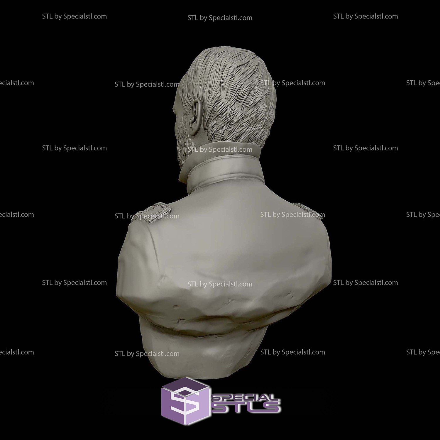 General William Tecumseh Sherman Bust 3D Printing Models STL Model — view 3