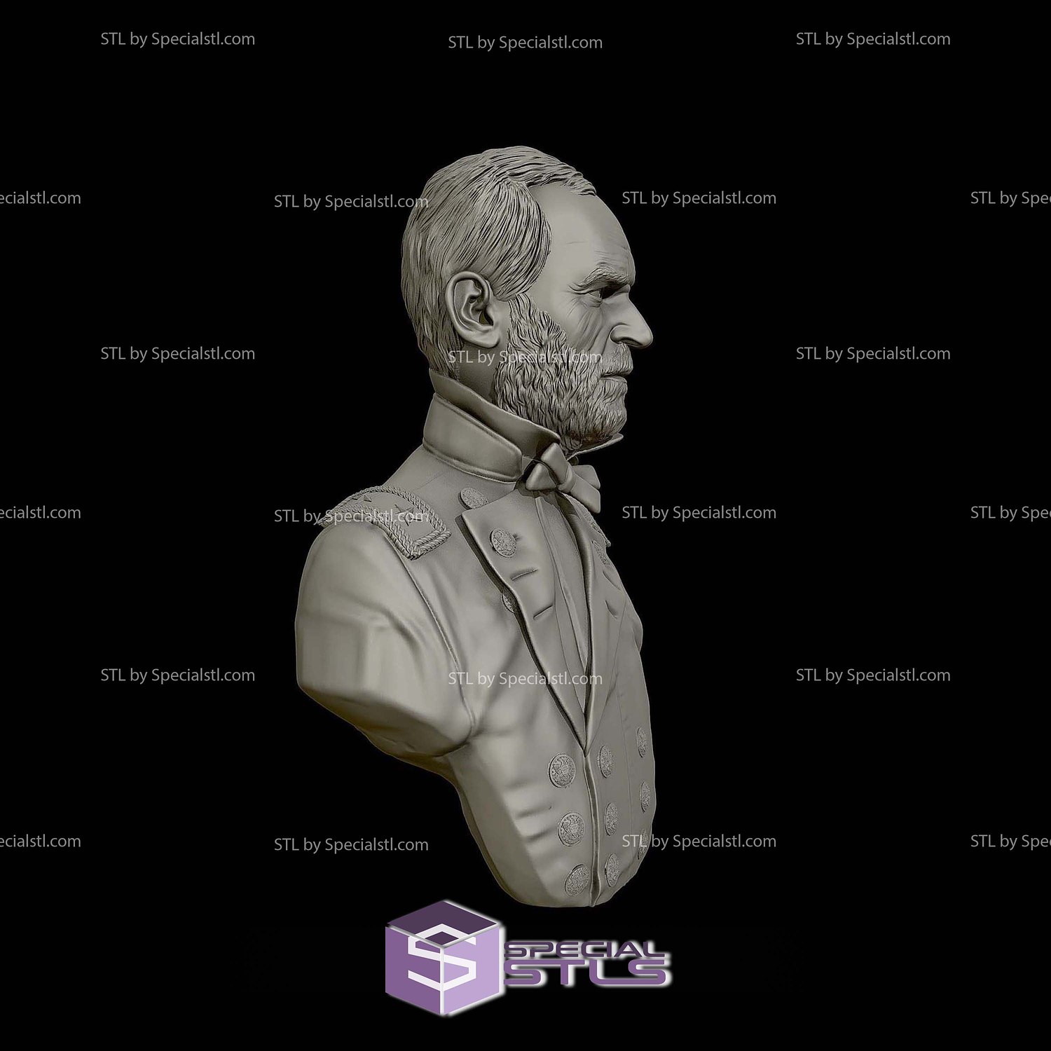 General William Tecumseh Sherman Bust 3D Printing Models STL Model — view 4