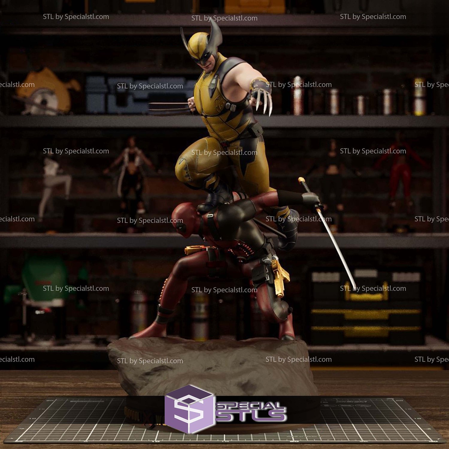 Deadpool and Wolverine New Diorama STL Files 3D Model — view 4
