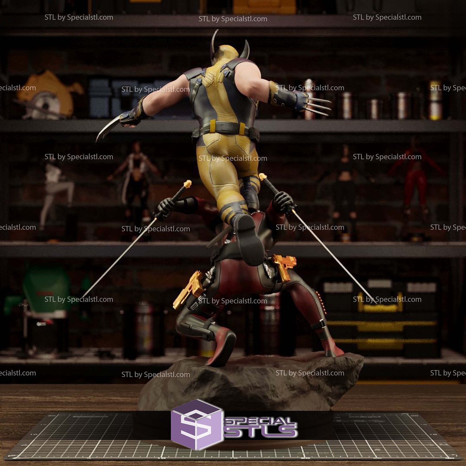 Deadpool and Wolverine New Diorama STL Files 3D Model — view 5