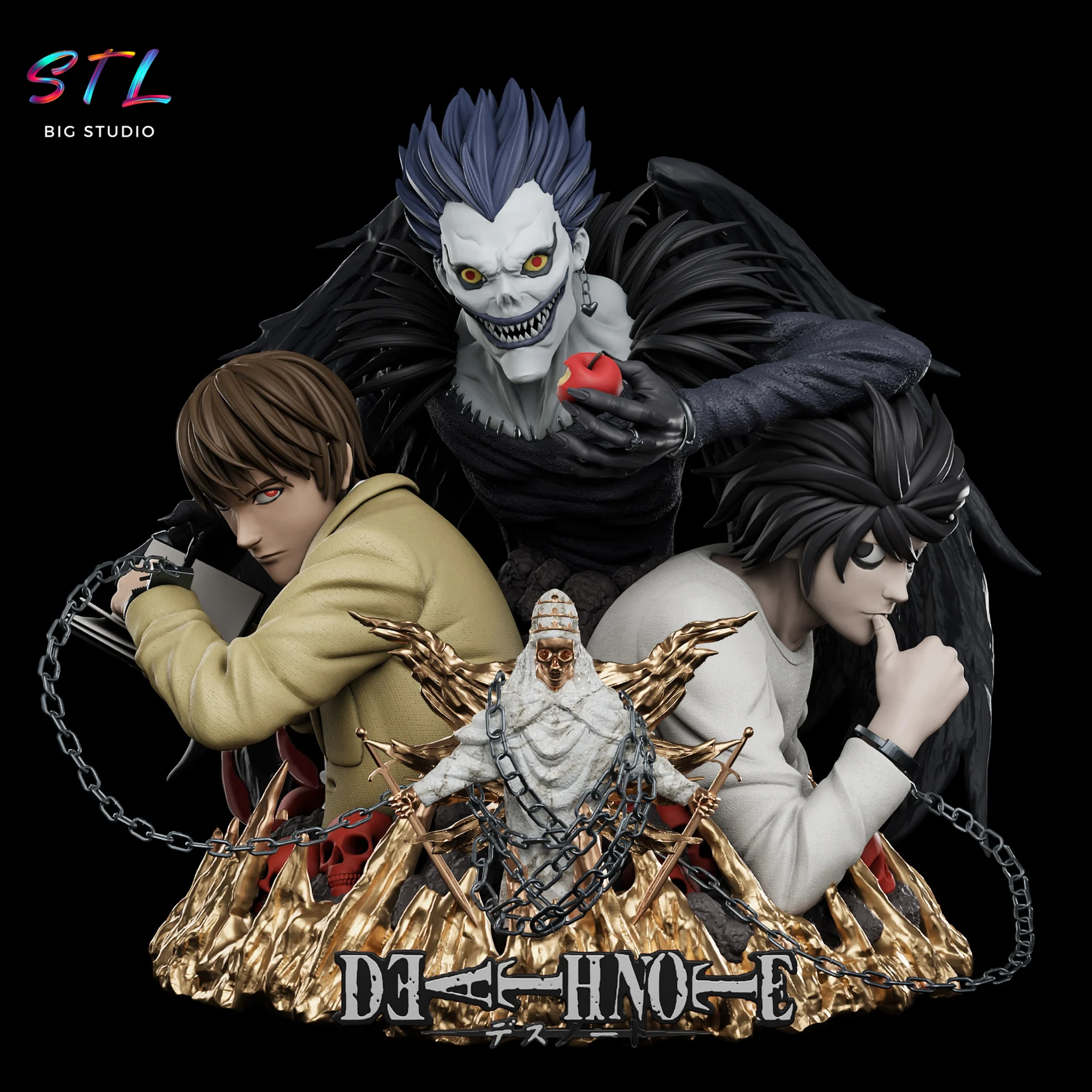 Death Note Diorama STL | Light Yagami, L & Ryuk | 3D Printing Figure Model