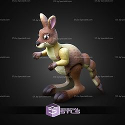 Super Basic STL Flexi Cute Kangaroo 3D Model