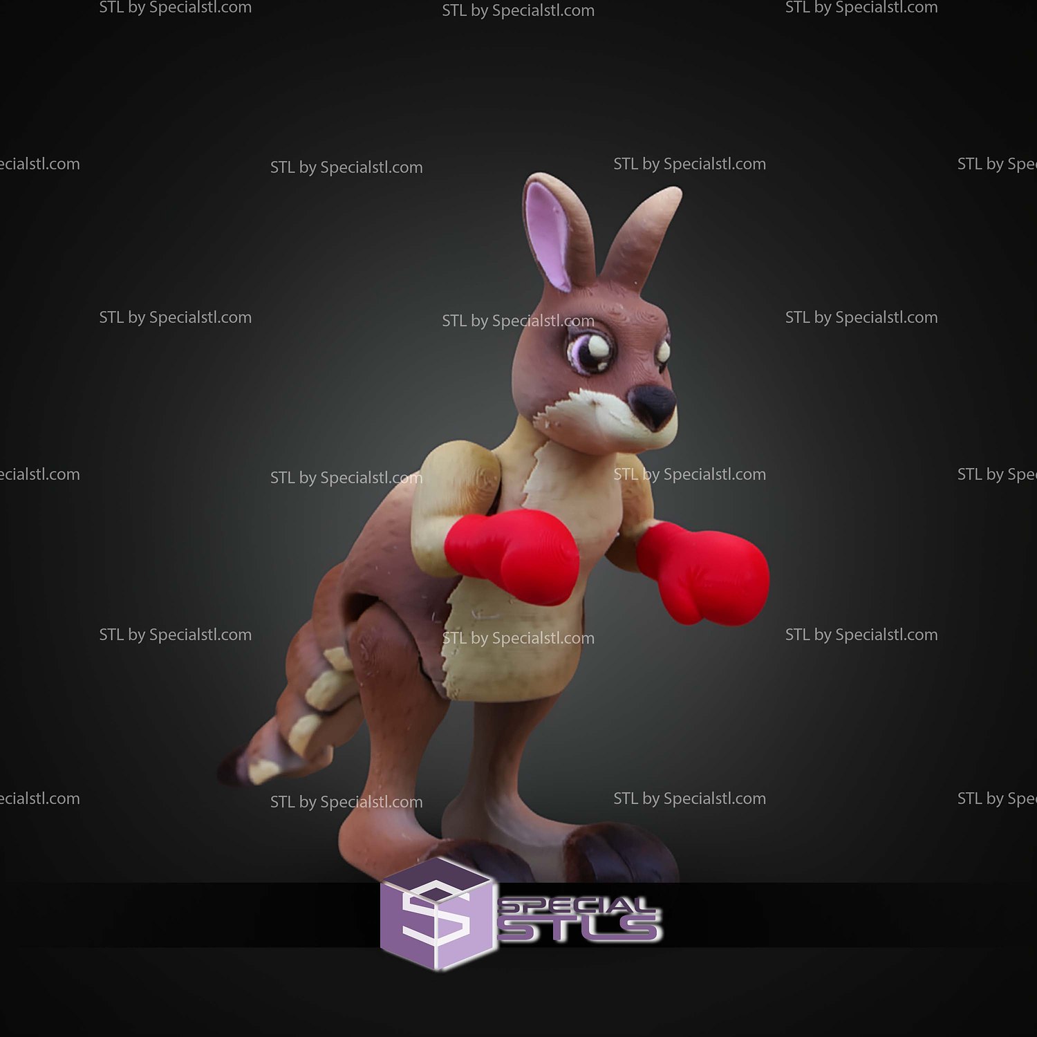 Super Basic STL Flexi Cute Kangaroo 3D Model — view 3