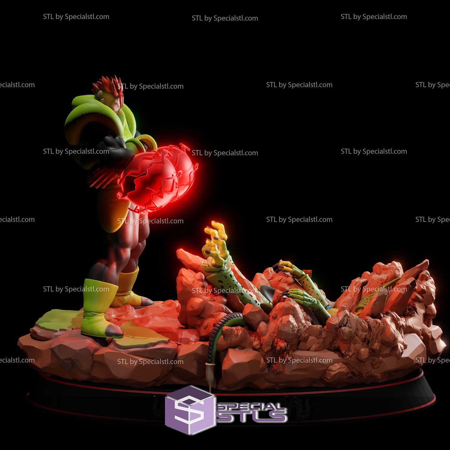 Android C16 vs Cell Diorama STL Files 3D Model — view 2