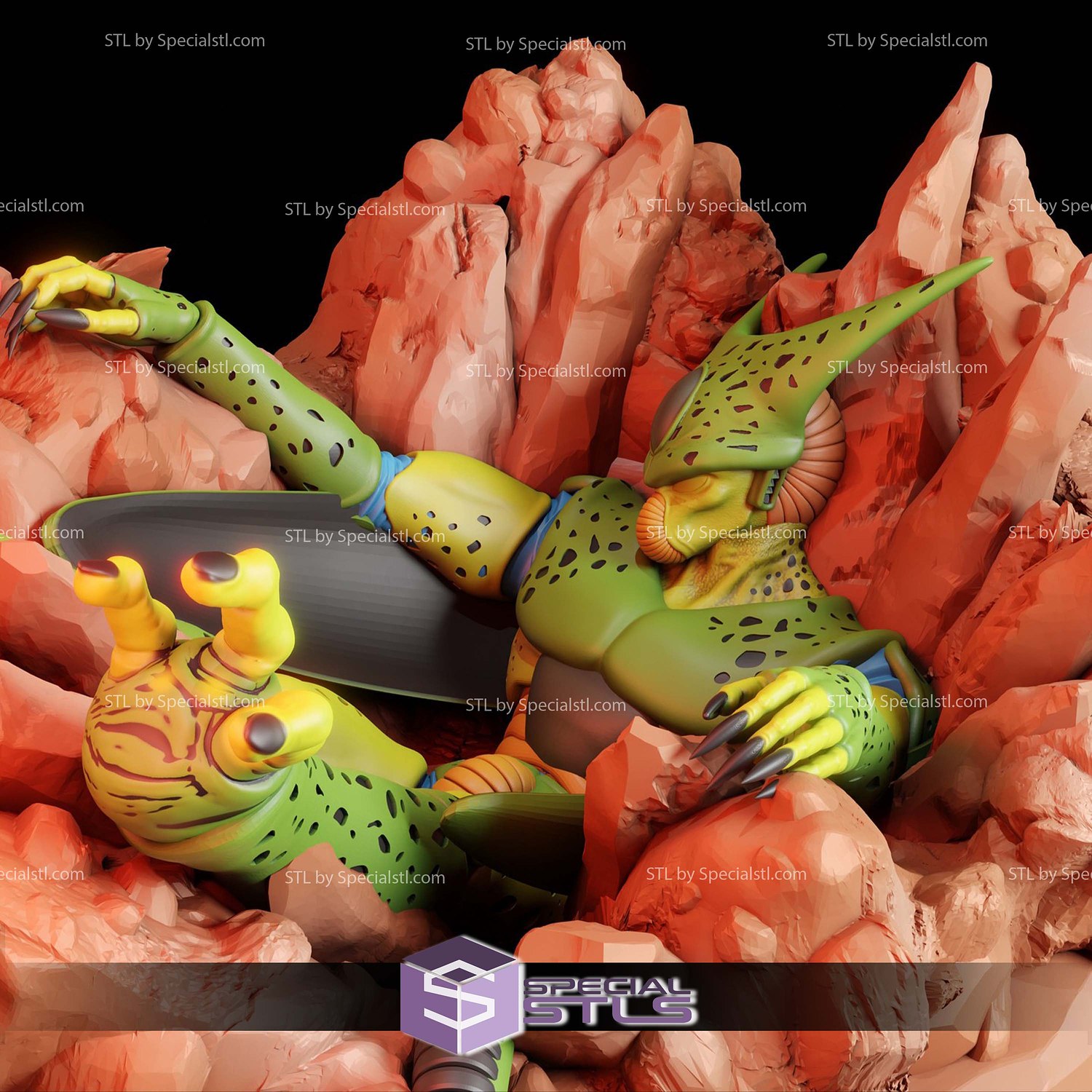 Android C16 vs Cell Diorama STL Files 3D Model — view 3