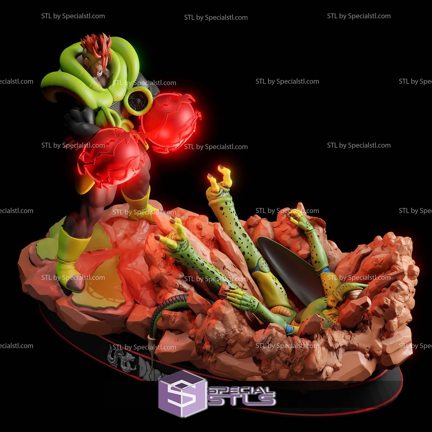Android C16 vs Cell Diorama STL Files 3D Model — view 4