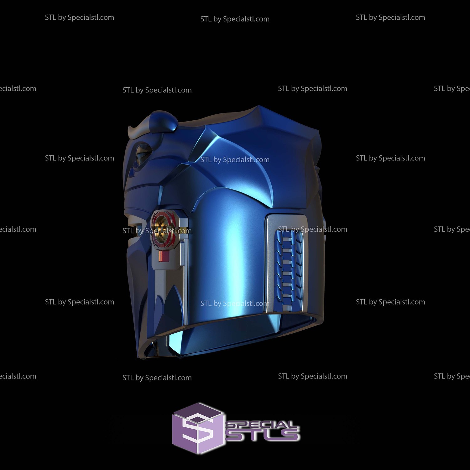 Cosplay STL Files Mandalorian Blue Ranger 3D Model — view 2