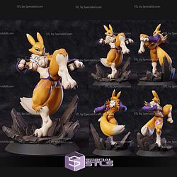 Renamon Fighting 330mm STL Files 3D Model