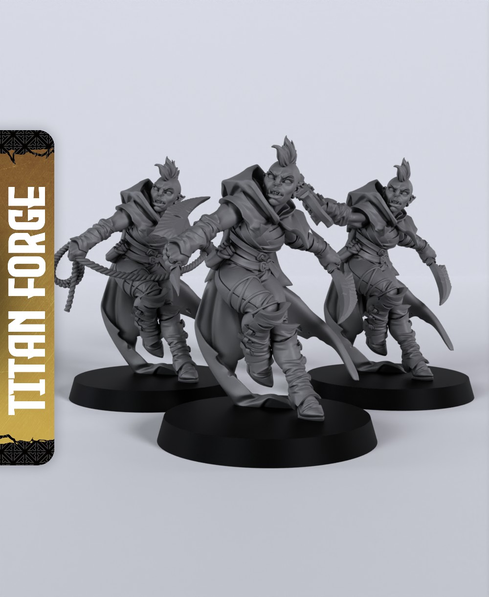 Half-Orc Female Rogue - With Free Dragon  - 5e DnD Inspired for RPG and Wargamers 3D STL Model