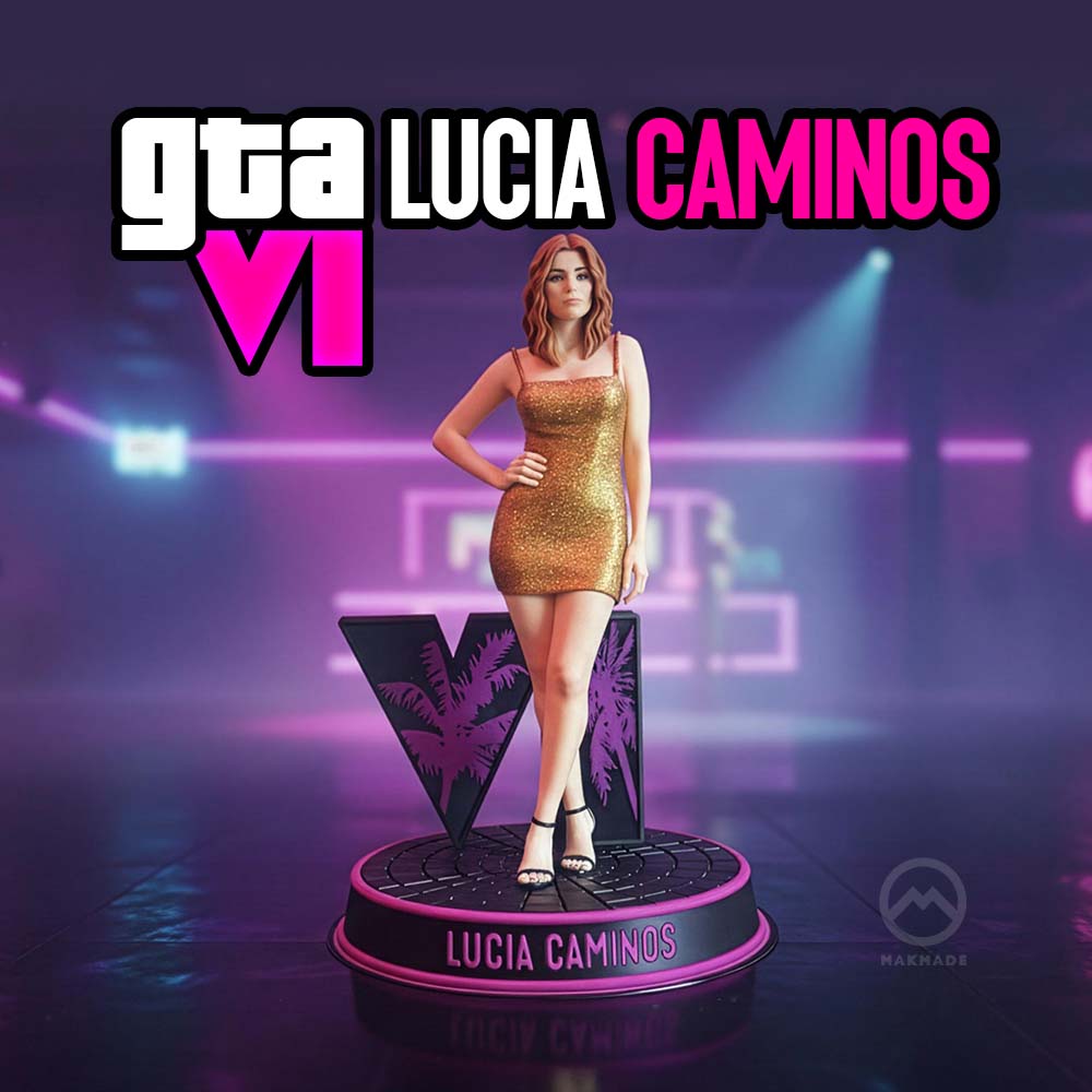 GTA6 LUCIA CAMINOS - Premium Statue 3D 3MF Model — view 3