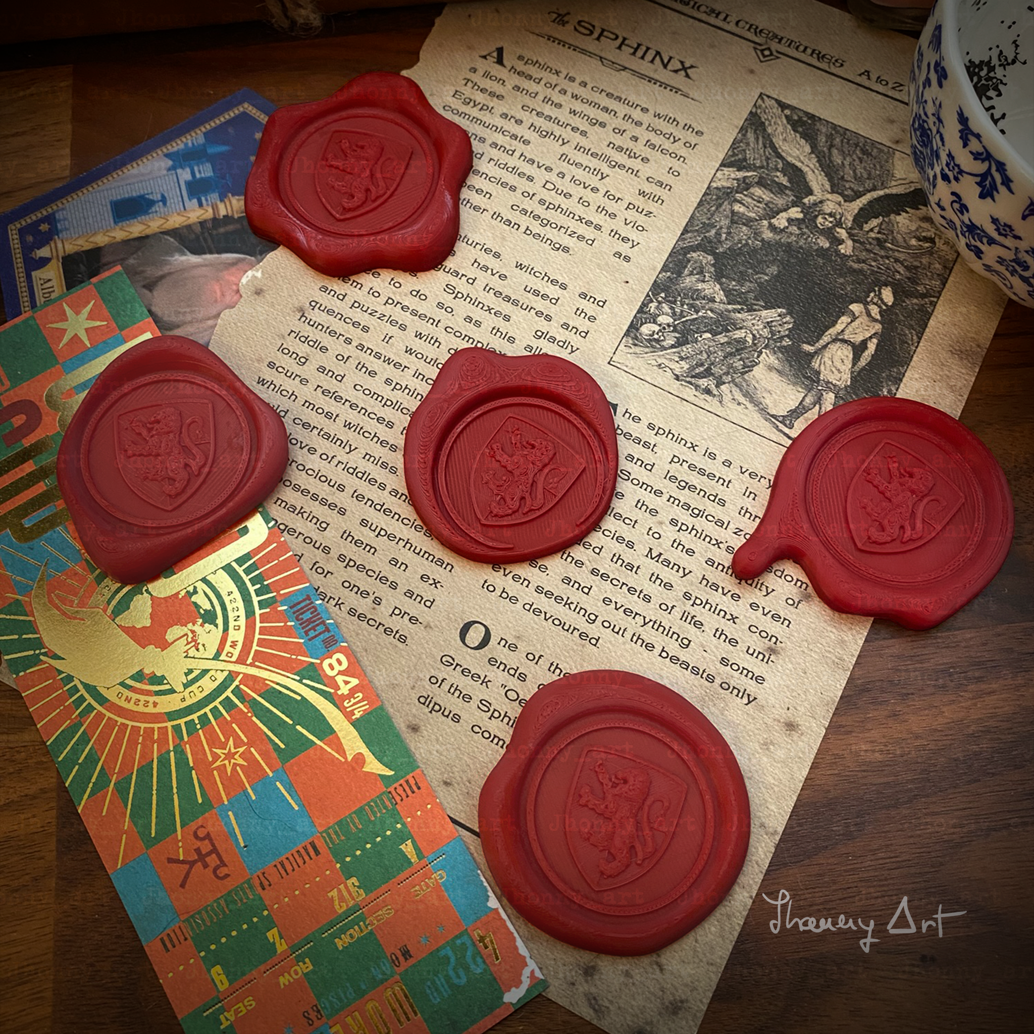 Gryffindor Harry Potter Wax Seal magnets 3D STL Model