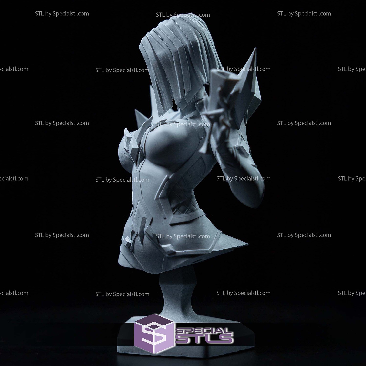 Emma Frost Marvel Rival and Glass Bust STL Files 3D Model — view 2