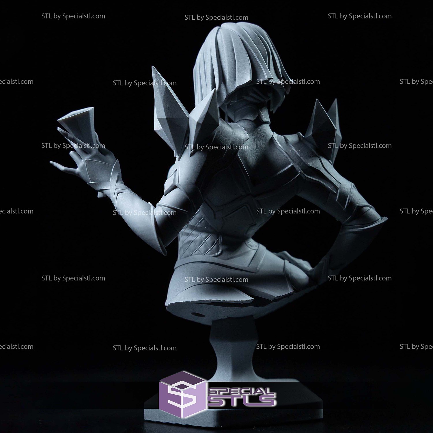 Emma Frost Marvel Rival and Glass Bust STL Files 3D Model — view 3