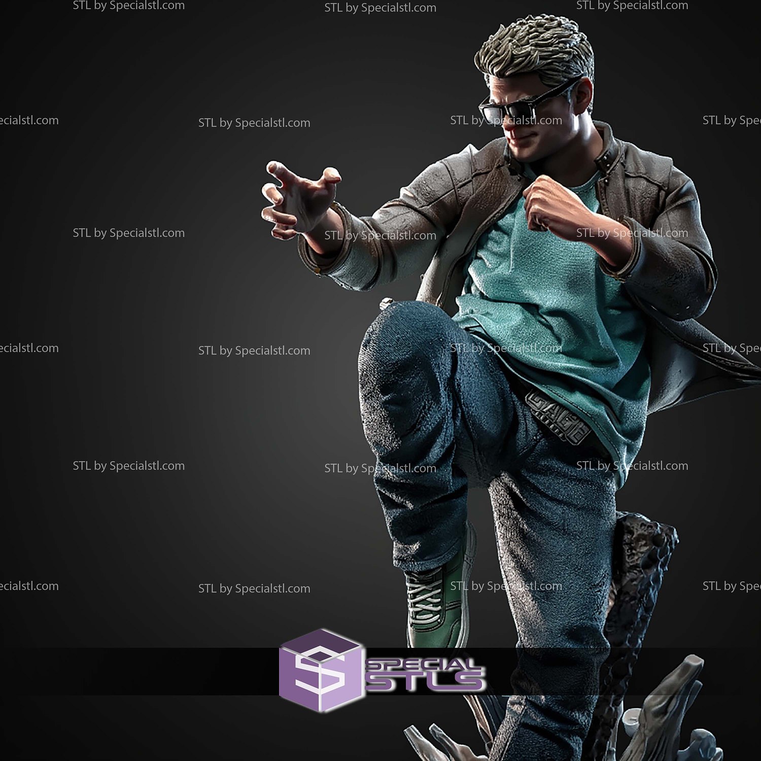 Johny Cage Mortal Kombat STL Files 3D Model — view 3