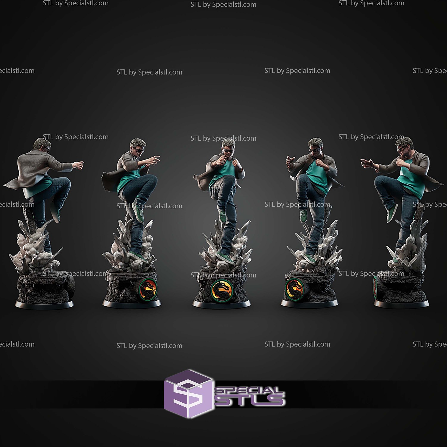 Johny Cage Mortal Kombat STL Files 3D Model — view 5