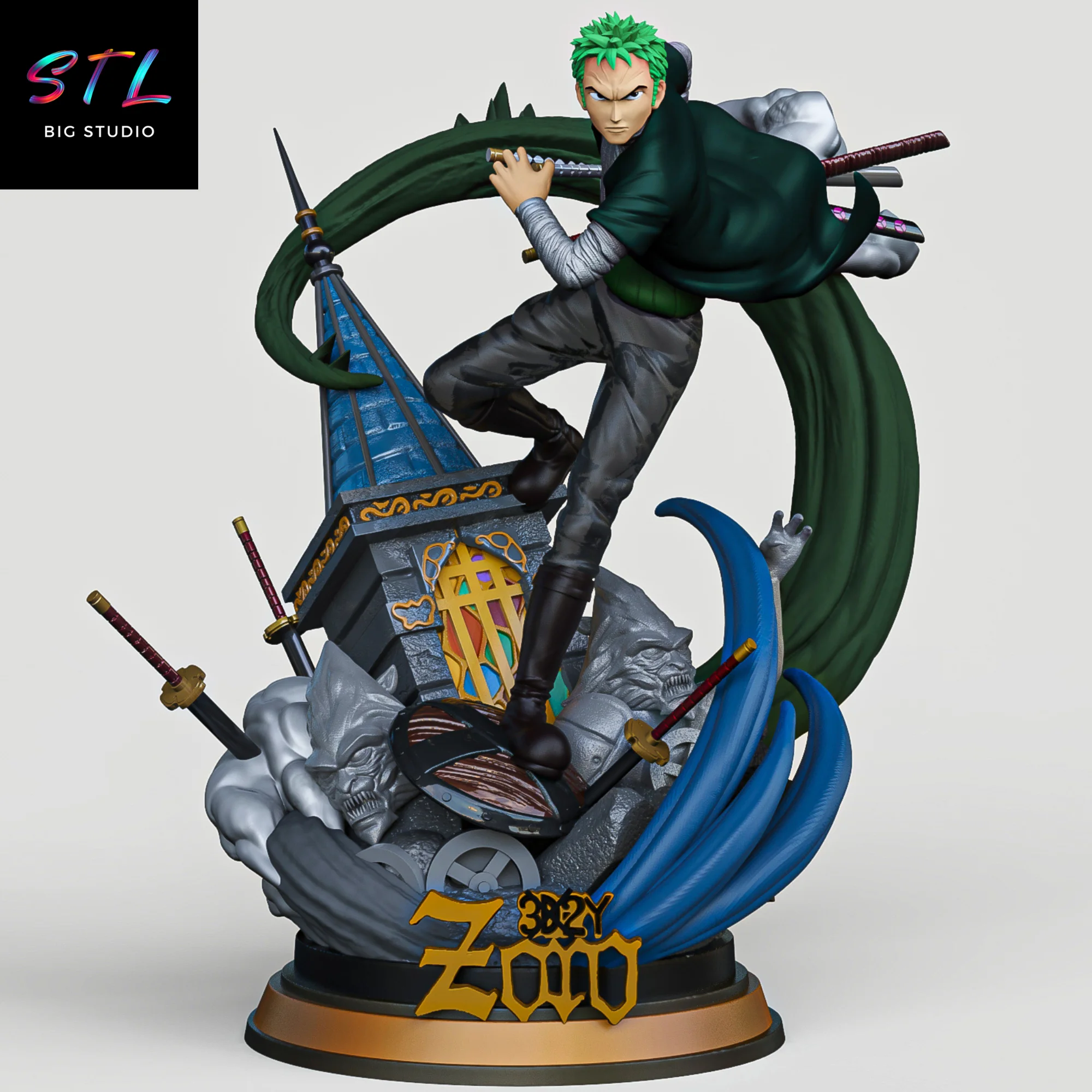 Roronoa Zoro STL | 3D Printable One Piece Figure Model