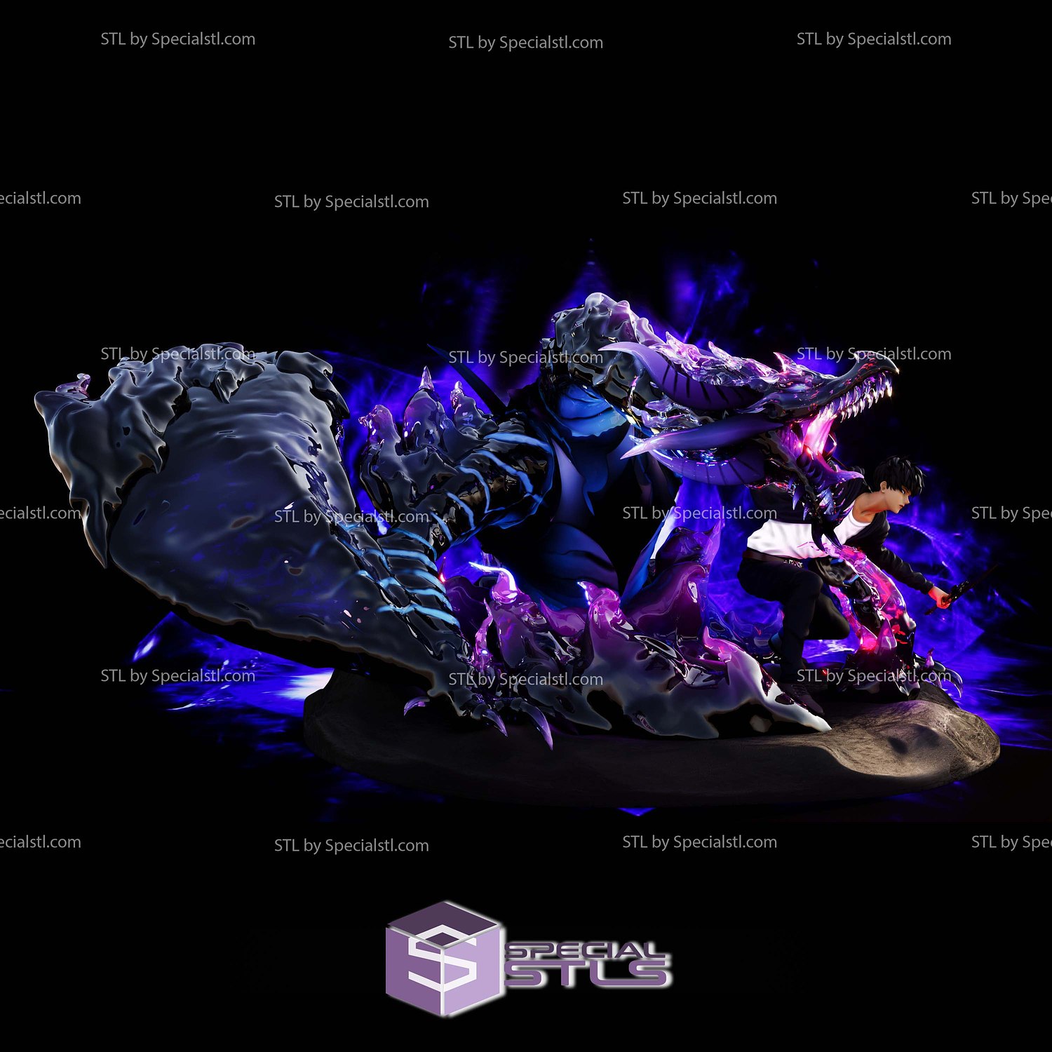 Sung Jin Woo and Kaisel 3D Printer Files STL Model — view 3